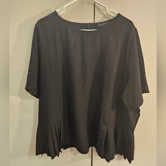 Eloquii Womans Size 22 Black Short Sleeve Blouse - Picture 1 of 6